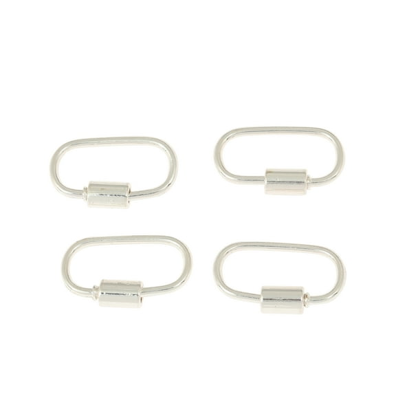 28mm Silver Carabiner Screw Closures by Bead Landing – Nickel-Free Jewelry Clasps for Necklaces - Bracelets & Charms - 12 Pack