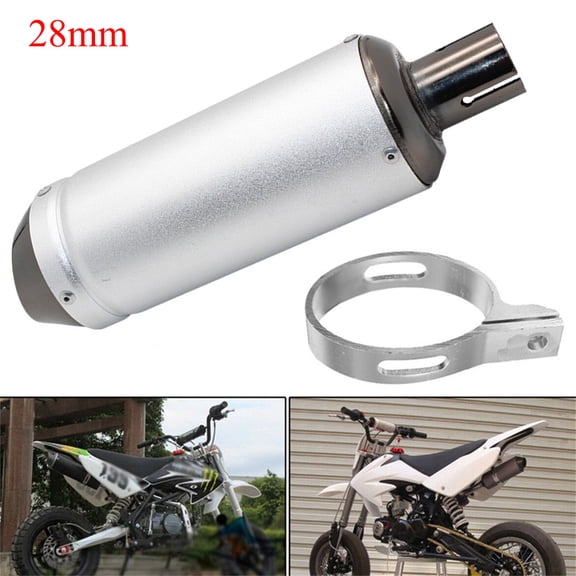28mm Slip On Exhaust Muffler Pipe with Clamp Fits CRF50 110cc 125cc SSR Apollo Pit Bike ATV Quad