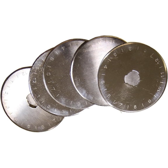 28mm Straight Cut Rotary Cutter Blades, Pack of 5, Works with OLFA, FISKARS, Clover and Other Cutters for Quilting, Scrap Booking, Leather, Vinyl etc from Threadnanny
