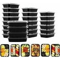 thumbnail image 1 of 28oz Disposable Food Container Meal Prep BPA Free Microwavable Plastic Lunch Box (50), 1 of 7