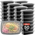 thumbnail image 1 of 28oz Meal Prep Food Containers with Lids, Reusable Microwavable Plastic BPA free (50 Pack), 1 of 4