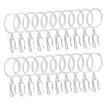 thumbnail image 1 of Uxcell 28 Pcs 1.5 inch Metal Curtain Hook Rings White Curtain Rings with Pin-on Hooks for Living Room, 1 of 4