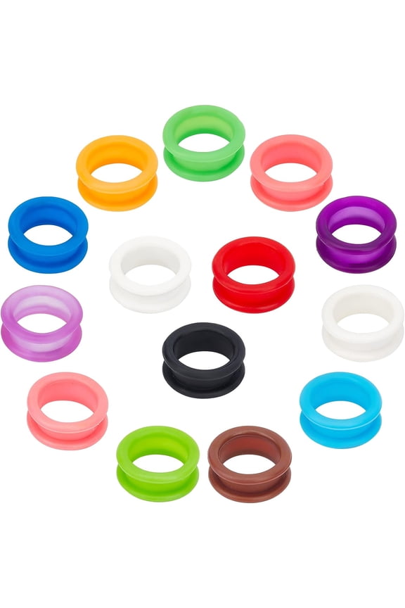 28pcs 14 Colors 26mm Diameter Soft Silicone Finger Rings Grips Inserts Grooming Shear Thumb Inserts Finger Grip Protector Ring Home Accessories