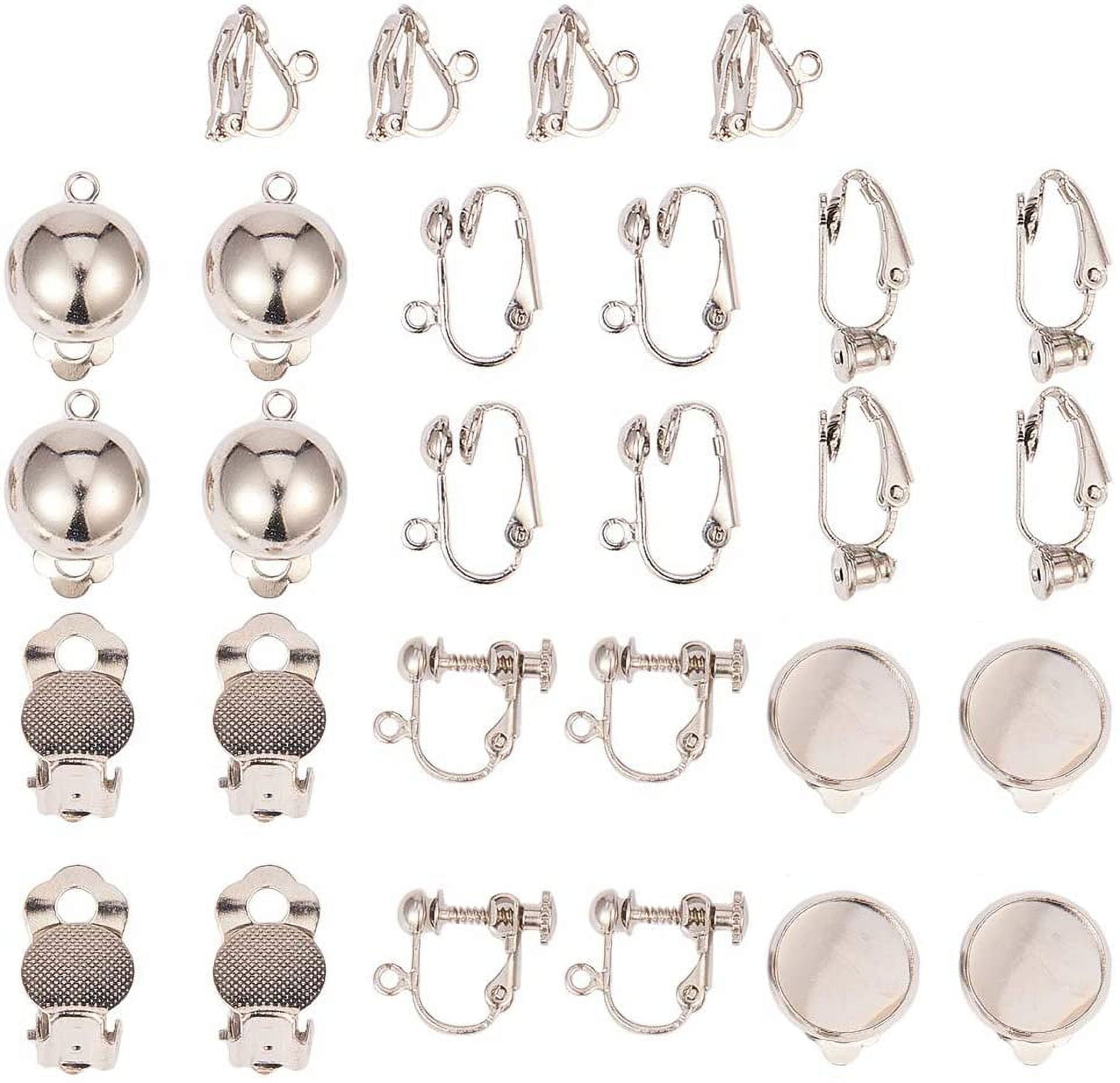 24 Pieces Clip-on Earring Findings Components Screw Back Ear Wire