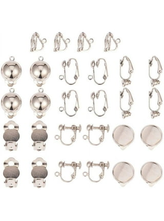 Aylifu Clip-On Earring Converters,16pcs Dangle Earring Clips Non-Pierced Earring Converter Components Findings with Easy-Open Loop for Jewellery