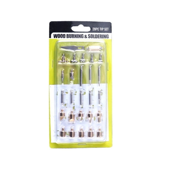 28pcs Electric Soldering Iron Tips Head Wood Burning Pen Art Leather Engraving