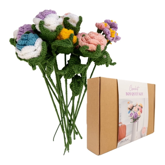 28pcs John Bead Crochet DIY Kit Multicolor Bouquet Kit for DIY Arts and Crafts Making