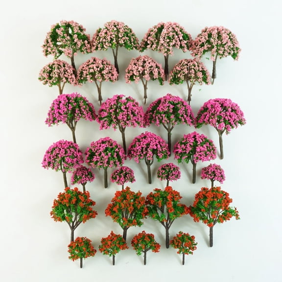 28pcs Model Trees OO Scale Train Layout Scene Park Scenery Landscape Mini