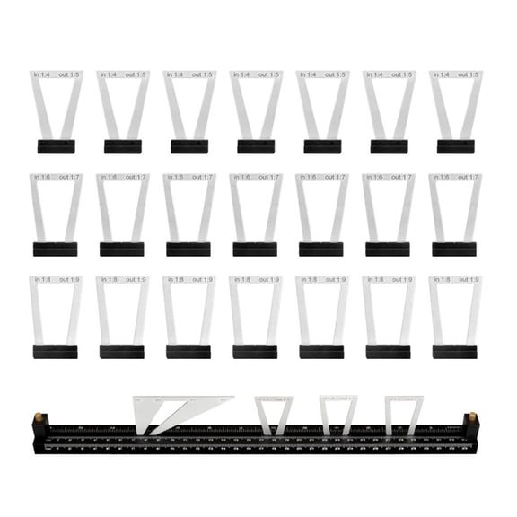 28pcs Modulars Dovetails Layout set with Easy To Read scale Flexible Dovetails Rule Uprgades for Accurate Craft