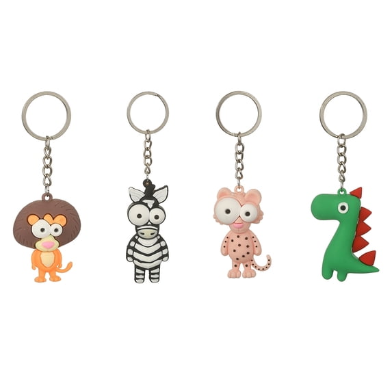 28pcs PVC Plastic Pendant Keychain with Platinum Plated Iron Split Key ...