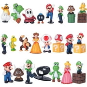 28pcs/Set 2" Mario Bros Action Figures, Mario Toys, Brother Character Cake Toppers Figures, Mario Cupcake Toppers, Super Mary Figures, Gifts for Boys Girls Birthday Party Halloween Chrismas