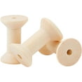 28pcs Unfinished Wood Empty Bobbins 1.89Inch Natural Wood Thread Spools