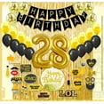 thumbnail image 1 of 28th Birthday Decoration Black and Gold for Boy & Girl, 28th Cake Topper, 28th Party Supplies for Her and Him, 28th Birthday Photo Props, 1 of 4