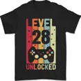 thumbnail image 1 of 28th Birthday Level Up Gamer Fun Celebration Unisex T-Shirt, up to size 5XL, 1 of 2