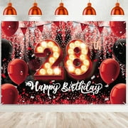 28th Birthday Sash - Blue Satin With Gold Foil 28 Years Old Party Accessory