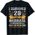 thumbnail image 1 of 28th Wedding Anniversary shirt Couples Husband Wife 28 Years T-ShirtMen and women, Black T-shirt, size: Extra large S-4XL, 1 of 4