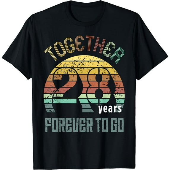 28th Years Wedding Anniversary Gifts For Couples Matching T-Shirt