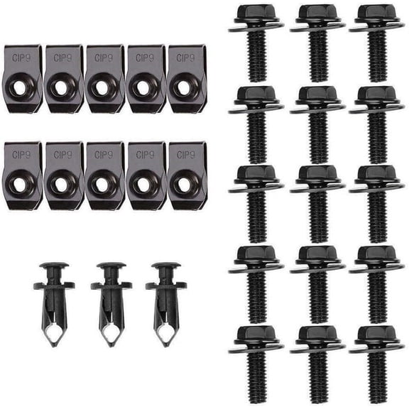 28x Mixed Clip Rivets Splash Guard Fender Bumper Bolt U Nuts For Nissan Infiniti