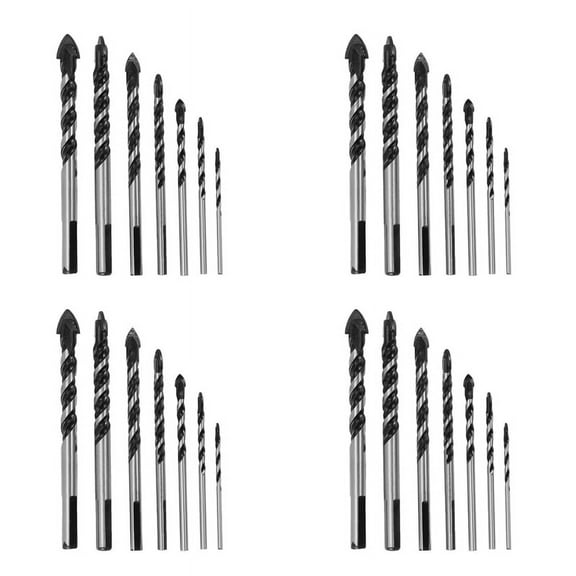 28x Drill Bit Set for Porcelain Ceramic Tile, Concrete, Brick Wall, Glass, Mirrors, (3 4 5 6 8 10 12mm)