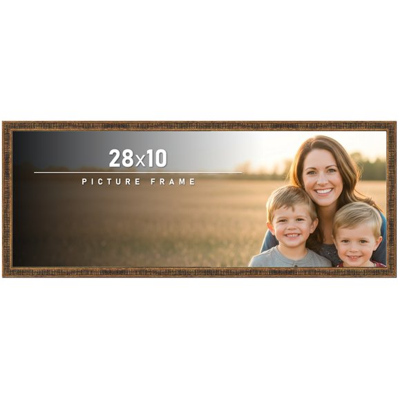 28x10 Frame Gold Picture Frame - Complete Modern Photo Frame Includes UV Acrylic Shatter Guard