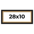 thumbnail image 1 of 28x10 Frame Gold Real Wood Picture Frame Width 2.25 Inches | Interior Frame Depth 0.5 Inches |, 1 of 8