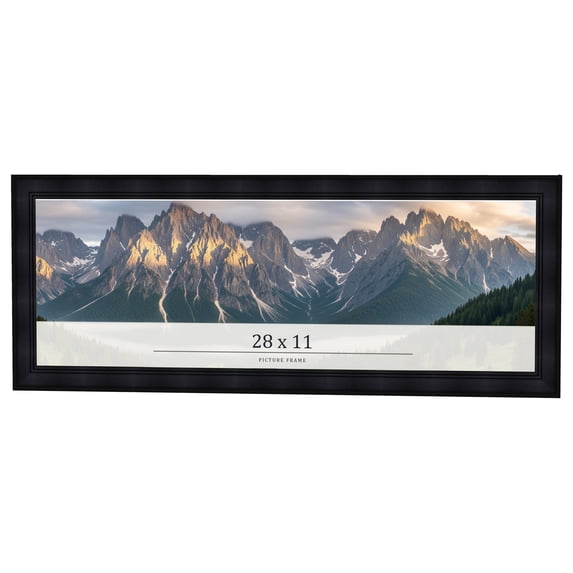 28x11 Frame Black Passaggi Solid Wood Picture Frame Width 1.5 Inches | Interior Depth 0.5 Inches |