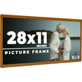 thumbnail image 1 of 28x11 Honey Brown Real Wood Picture Frame Width 0.75 inches | Interior Frame Depth 0.5 inches |, 1 of 8