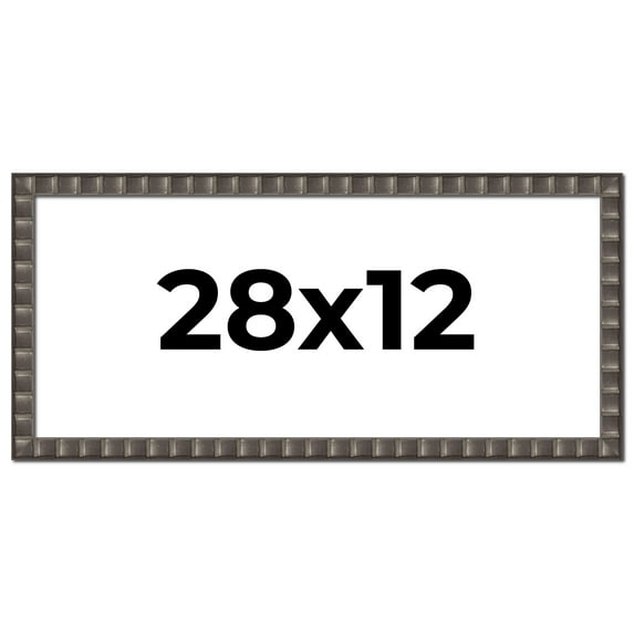 28x12 Frame Black Brown Chestnut Mosaic Solid Wood Picture Frame | 1.125 Inch Moulding Width |