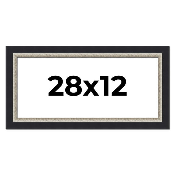 28x12 Frame Black Real Wood Picture Frame Width 2.25 Inches | Interior Frame Depth 0.5 Inches |