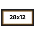 thumbnail image 1 of 28x12 Frame Gold Real Wood Picture Frame Width 2.25 Inches | Interior Frame Depth 0.5 Inches |, 1 of 8