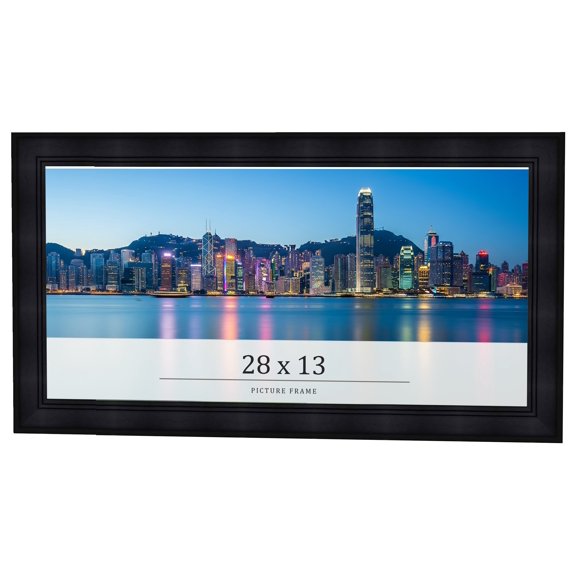 28x13 Frame Black Passaggi Solid Wood Picture Frame Width 1.5 Inches | Interior Depth 0.5 Inches |