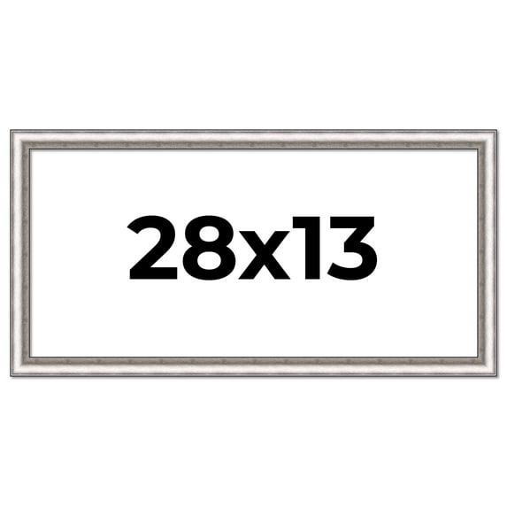 28x13 Frame Silver Real Wood Picture Frame Width 1.25 Inches | Interior Frame Depth 0.5 Inches |