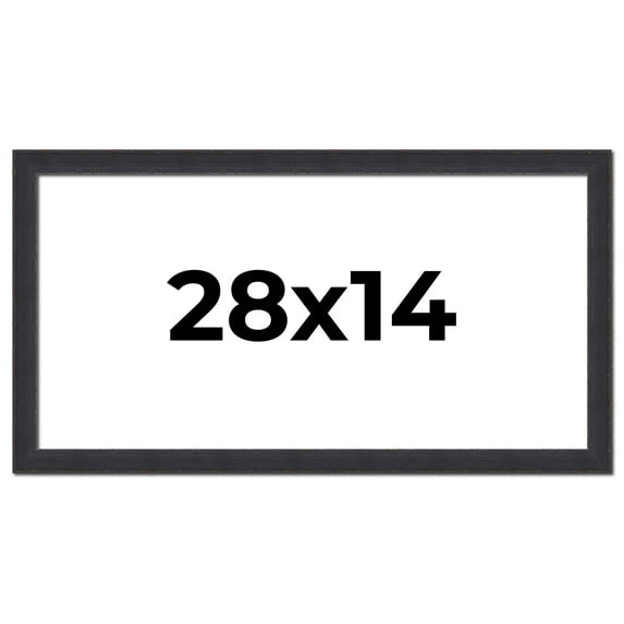 28x14 Frame Black Real Wood Picture Frame Width 1.25 Inches | Interior Frame Depth 0.5 Inches |