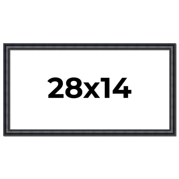 28x14 Frame Black Real Wood Picture Frame Width 1.25 inches | Interior Frame Depth 0.5 inches |