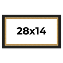 28x14 Frame Gold Real Wood Picture Frame Width 2.25 Inches | Interior Frame Depth 0.5 Inches |