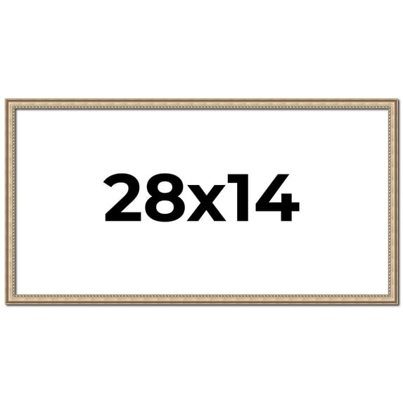 28x14 Frame Silver Real Wood Picture Frame Width 0.75 Inches | Interior Frame Depth 0.5 Inches |