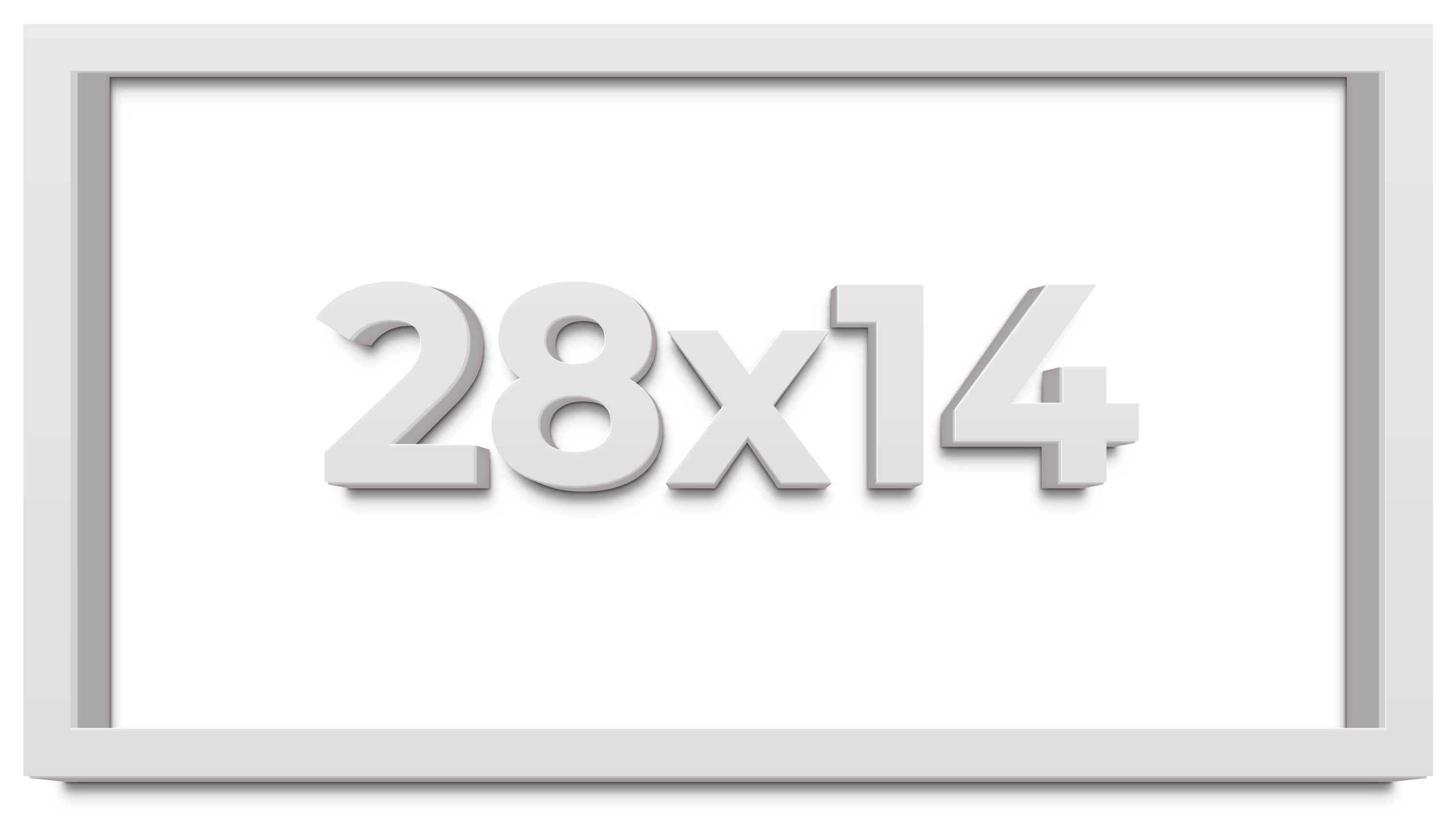 28x14 Shadow Box High Gloss White Display Frame | 1.625 Inches Deep | 1 ...