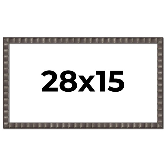 28x15 Frame Black Brown Chestnut Mosaic Solid Wood Picture Frame | 1.125 Inch Moulding Width |