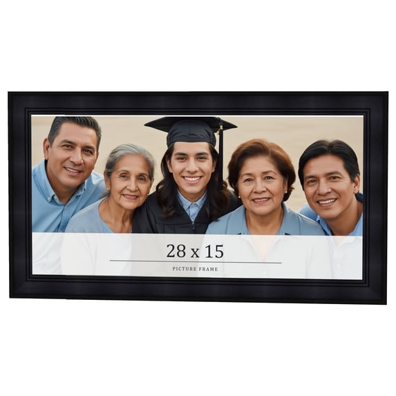 28x15 Frame Black Passaggi Solid Wood Picture Frame Width 1.5 Inches | Interior Depth 0.5 Inches |
