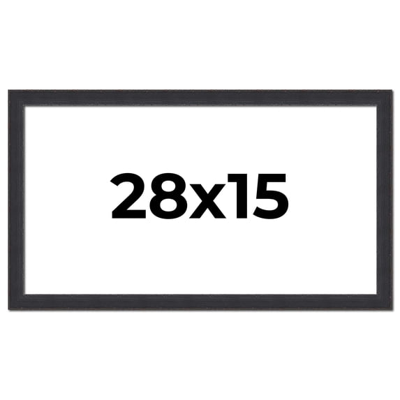 28x15 Frame Black Real Wood Picture Frame Width 1.25 Inches | Interior Frame Depth 0.5 Inches |