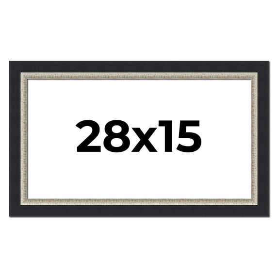 28x15 Frame Black Real Wood Picture Frame Width 2.25 Inches | Interior Frame Depth 0.5 Inches |