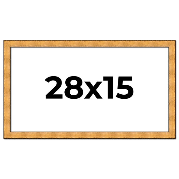 28x15 Frame Gold Rustic Solid Wood Picture Frame | 1.25 Inch Wide Moulding | Rustique Gold