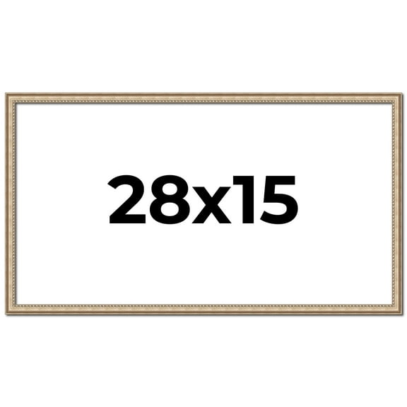 28x15 Frame Silver Real Wood Picture Frame Width 0.75 Inches | Interior Frame Depth 0.5 Inches |