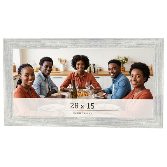 28x15 Frame White Real Wood Picture Frame Width 1.5 inches | Interior Frame Depth 0.5 inches | Barn