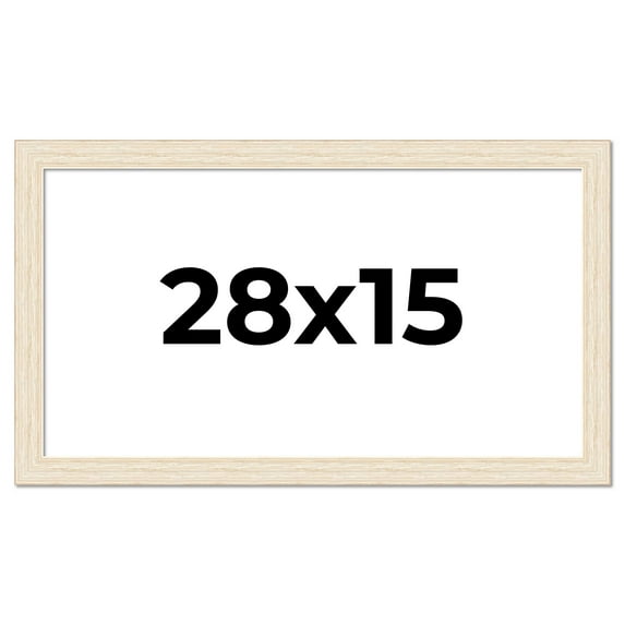 28x15 Frame White Real Wood Picture Frame Width 1.5 inches | Interior Frame Depth 0.5 inches | Barn