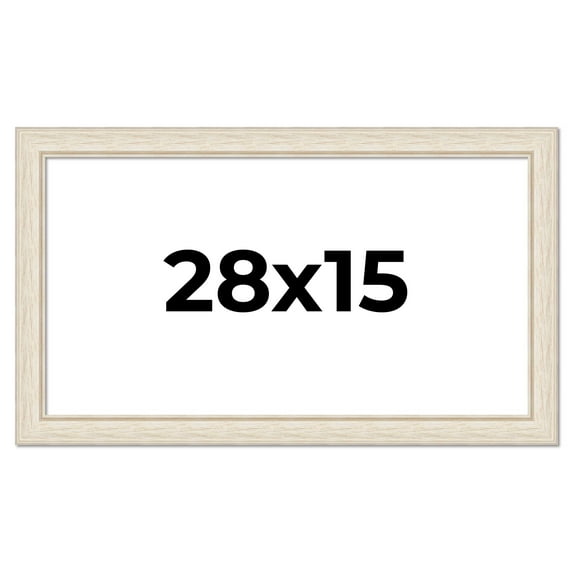 28x15 Frame White Real Wood Picture Frame Width 1.75 inches | Interior Frame Depth 0.5 inches |