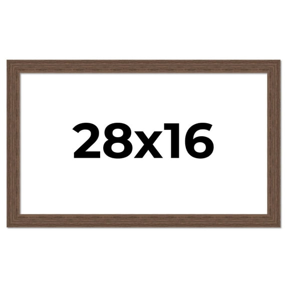 28x16 Frame Brown Distressed Barnwood Picture Frame | Rustic Farmhouse Photo Frame Includes UV