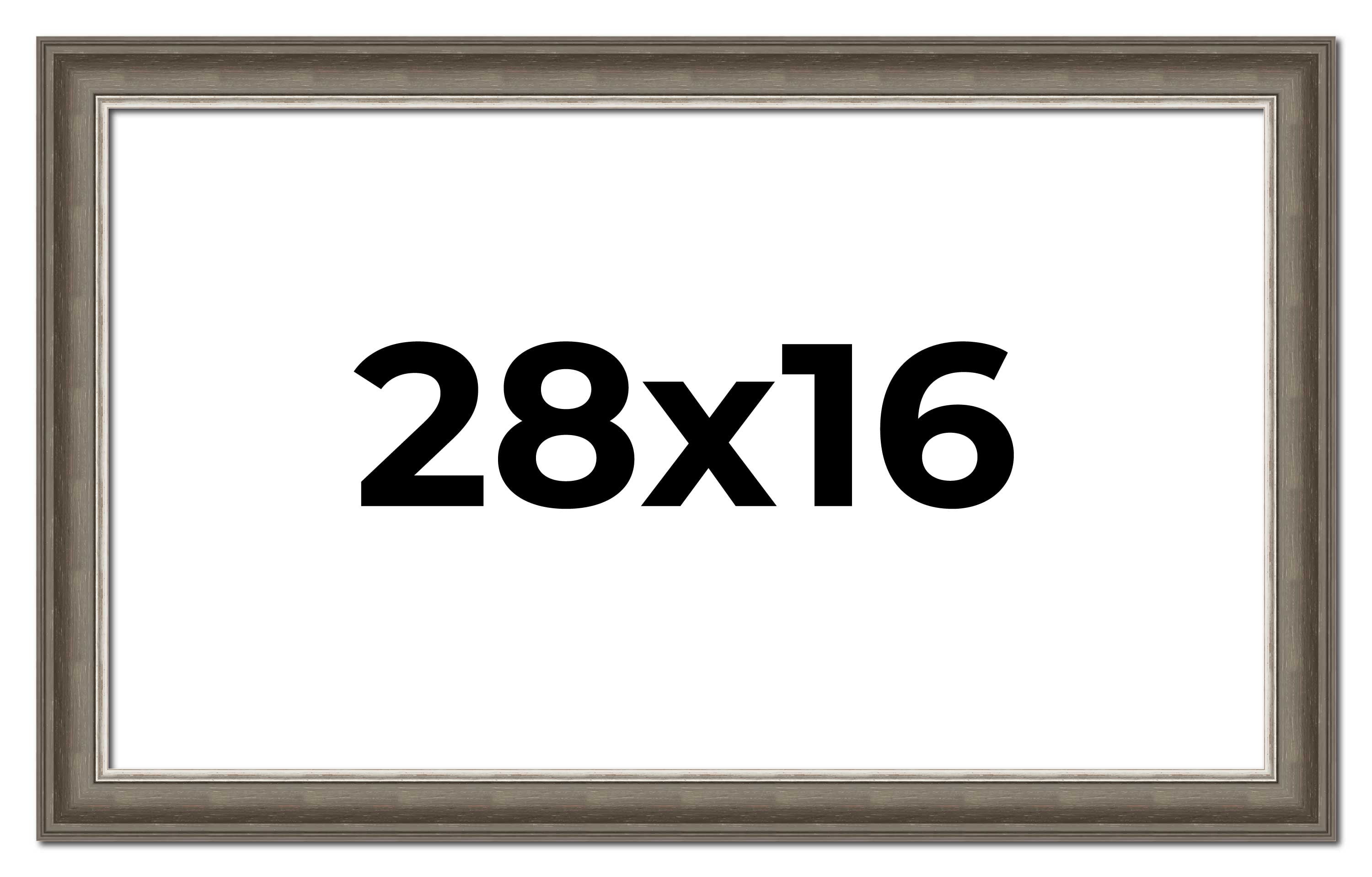 28x16 Frame Brown Solid Wood Picture Frame | 1.75 Inch Moulding Width ...