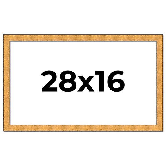 28x16 Frame Gold Rustic Solid Wood Picture Frame | 1.25 Inch Wide Moulding | Rustique Gold