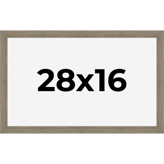 28x16 Frame Gray Barnwood Rustic Solid Wood Picture Frame | 1.5 Inch Moulding Width | Includes UV